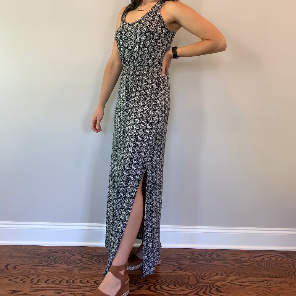 Black and White Patterned Maxi Dress